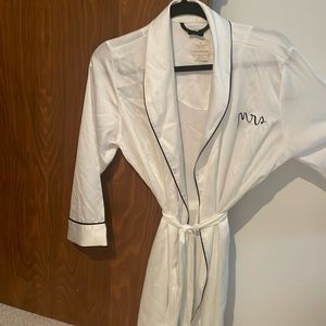 “Mrs” Robe! White with black trim